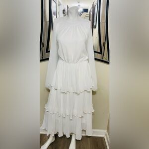 Elegant White Tiered Maxi Dress